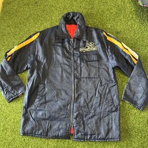 Vintage Goodyear Light Weight Thin Puffer Style Double Zip Jacket Sz Large